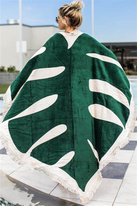 Fun Green Palm Leaf Beach Towel Oversized Beach Towel Towel 68