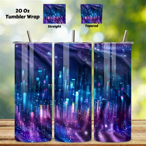 Metropolis Radiance Ombre Tumbler Wrap Seamless Wrap Png Glitter