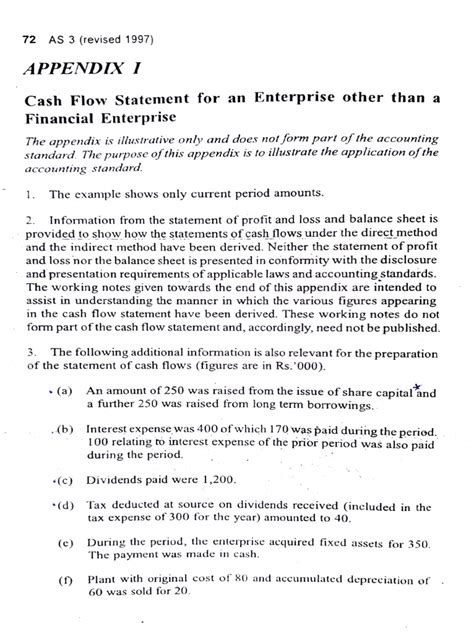 Cash Flow Statement Exercise Pdf Cash Flow Statement Expense