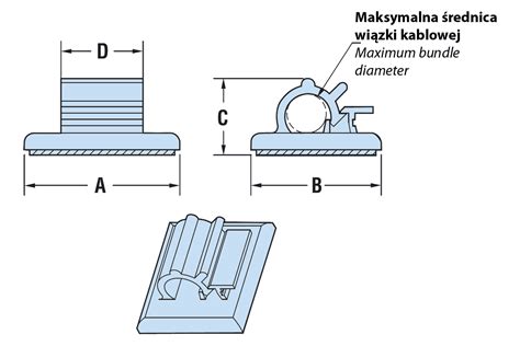 Uchwyt Kablowy Zatrzaskowy Samoprzylepny H WCA