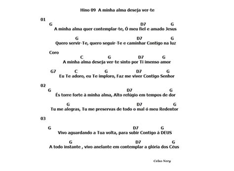 Ccb Hino 9 Hinário 4 A Minha alma deseja Ver Te Ccb Cifras