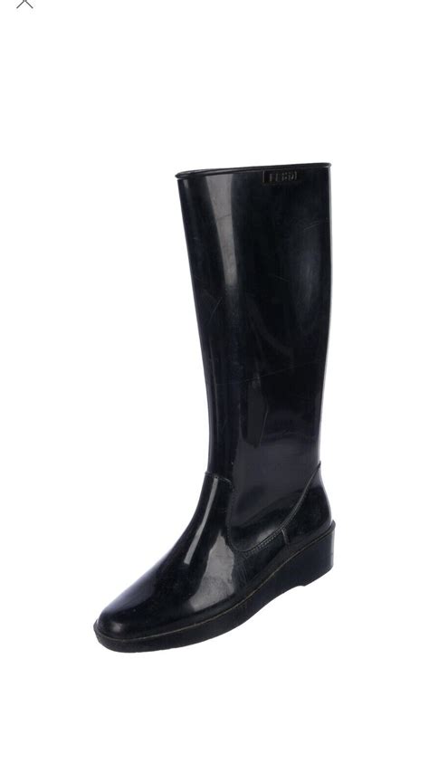 Fendi Rubber Knee High Boots Gem