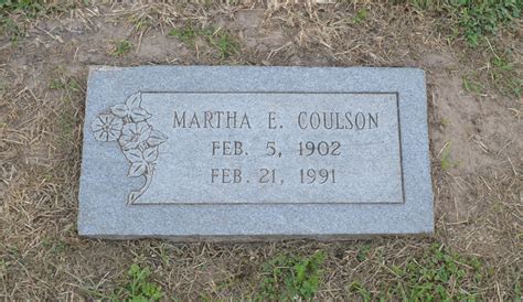 Martha Elizabeth Walker Coulson M Morial Find A Grave