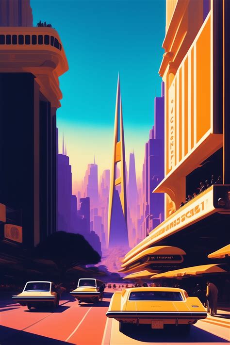 Lexica Busy San Francisco In The Year By Syd Mead K Muted Tones