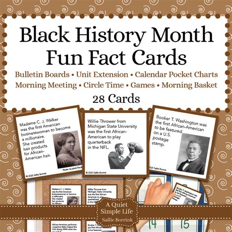 Black History Month Fun Facts Cards A Quiet Simple Life With Sallie Borrink