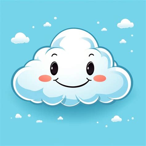 Hay Una Nube De Dibujos Animados Con Una Cara Sonriente Sobre Un Fondo