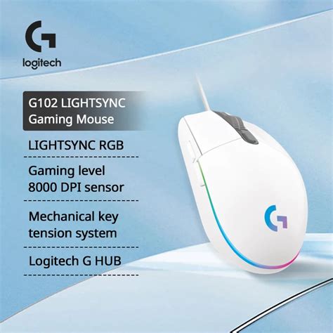 Logitech Rat N Ptico Para Juegos G102 G203 Dispositivo De 8000 Dpi RGB