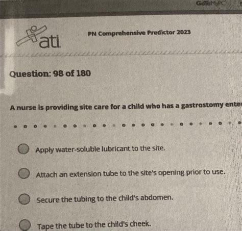 Solved 원 ati PN Comprehensive Predictor 2023 Question 98 of Chegg