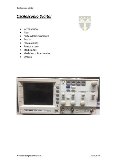 PDF Osciloscopio Digital Escuela Técnica Raggio DOKUMEN TIPS