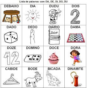 Palavras Com Dla Dle Dli Dlo Dlu - Lista de palavras com sílabas simples para imprimir | Palavras com 2 ...