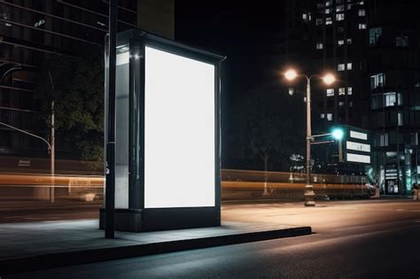 Premium Ai Image Blank White Vertical Digital Billboard Poster On