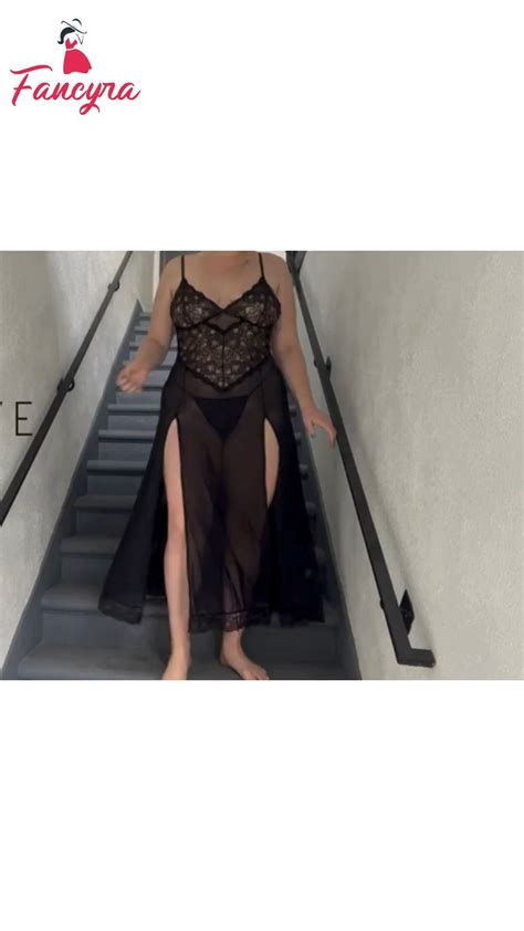 Fancyra Women Sexy Nightdress Maxi Lingerie Lace Babydoll Sleepwear For Honeymoon First Night