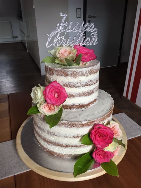 Hochzeitstorte Naked Cake mit Blüten Desserts Cake Food