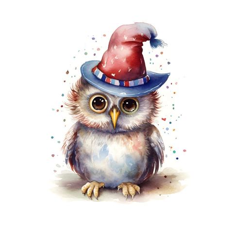 Christmas Owl Santa Hat Stock Photos Free Royalty Free Stock