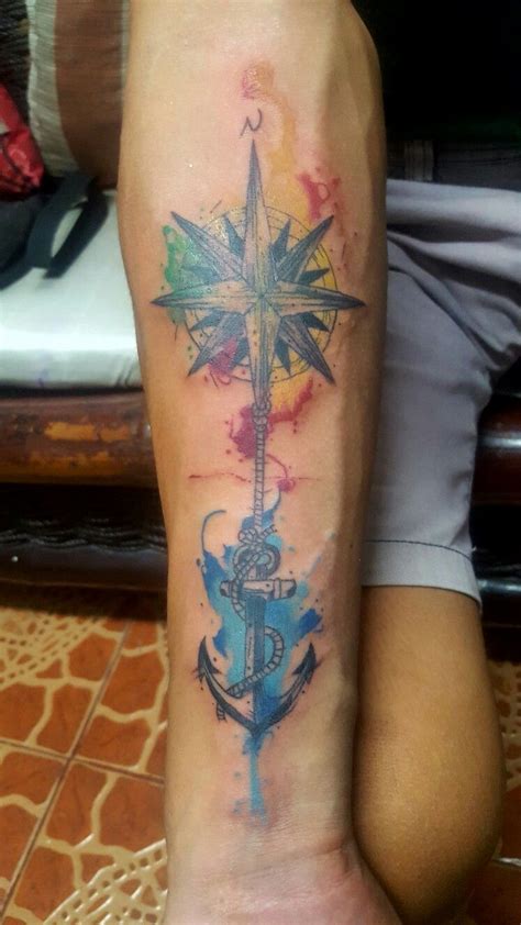 Compass Anchor Tattoo Tattoos Anchor Tattoo Watercolor Tattoo