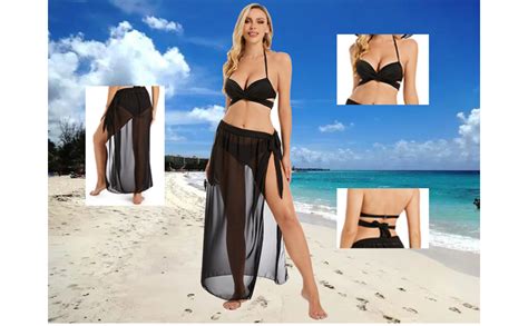 Amazon Valpeak 2 Piezas De Pareo De Playa Para Mujer Falda Envolvente De Bikini De Gasa