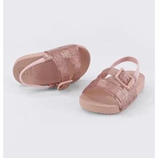 Sandalia Borracha Infantil Feminina Zaxy Nude Glitter Shopee