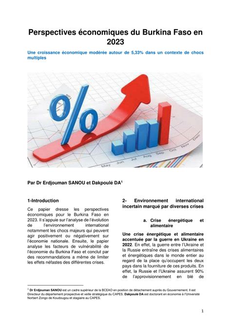 PDF Perspectives économiques du Burkina Faso en 2023