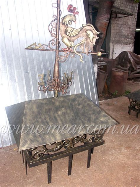 Дымник кованый "Боярский", флюгер "Петушок" арт. fl.43 /надымник 3240 ...