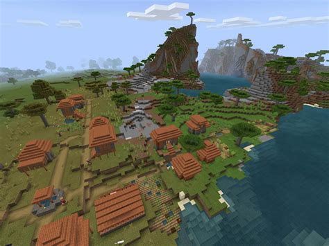 508164565 A Savannah Village Near A Great Plain Seed Minecraft Pe