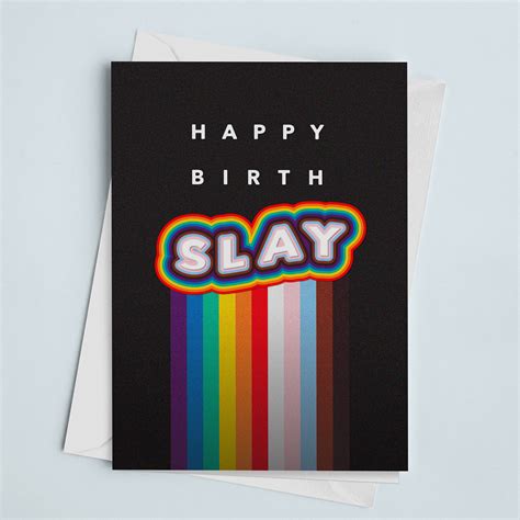 Customizable Colorful Lgbt Birthday Card Funny Gay Gifts Rainbow