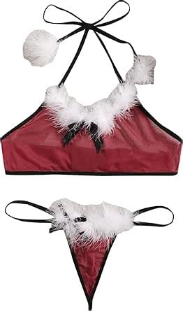 Amazon Womens Christmas Lingerie Set Red Santa Babydolls Christmas Lingerie For Women Sexy