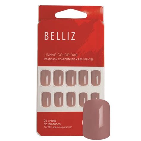 Unhas Postiças Belliz quadrada nude unidades Farma Ponte