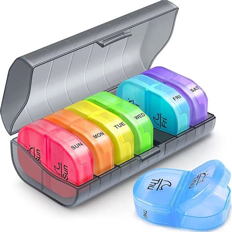 ZIKEE Weekly Pill Organizer 2 Times A Day AM PM Pill Box With 7