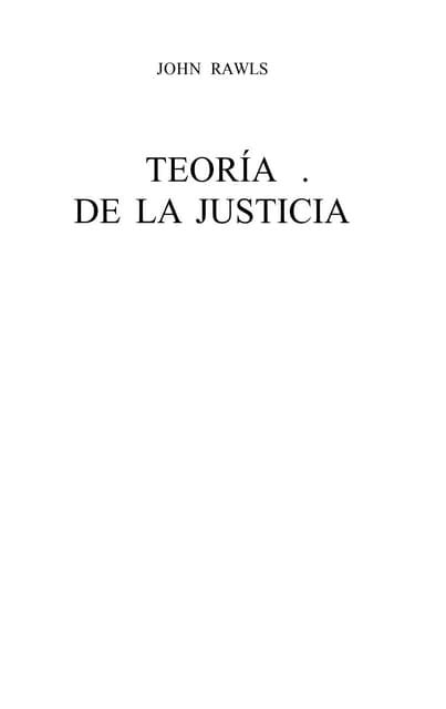 John Rawls Teoria De La Justicia Pdf