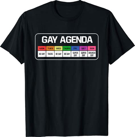 Gay Agenda Funny Pride Month Gay Pride Rainbow Flag LGBTQ T Shirt Walmart