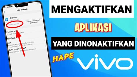 Cara Mengaktifkan Aplikasi Yang Dinonaktifkan Di Hp Vivo YouTube