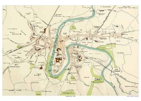 Durham 1900 Map Old Maps Of Durham