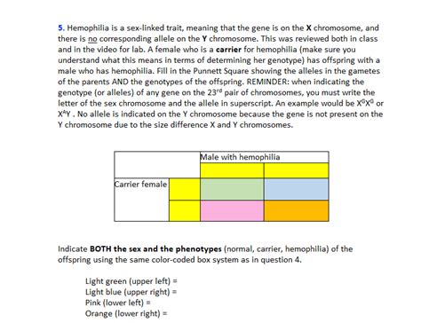 Solved Hemophilia Is A Sex Linked Trait Meaning That The Chegg