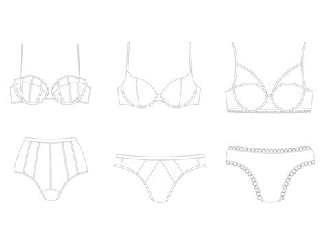 Conjunto de lingeries lingerie ilustração roupa interior de ilustração vetorial lingerie