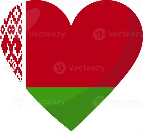 Belarus flag heart 3D style. 38463374 PNG