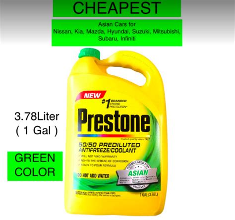 Prestone Coolant Green Liter Asian Car Vehicles Radiator Supplies