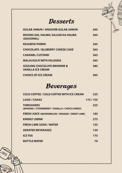 Menu Of The Rooftop Vashi Navi Mumbai Dineout