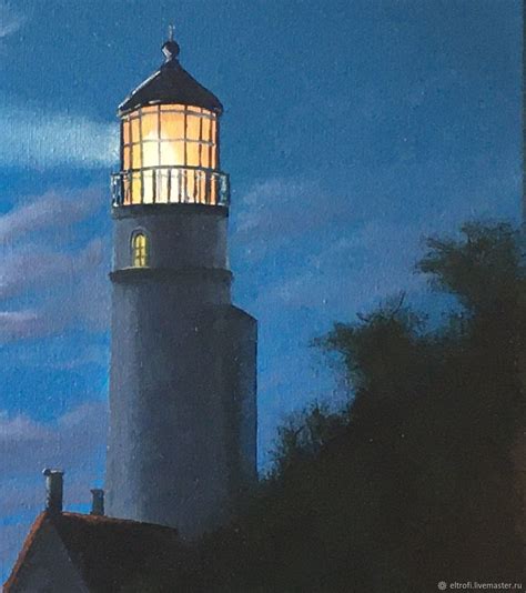 Картина Маяк Ночной пейзаж Луна в интернет-магазине на Ярмарке Мастеров ...