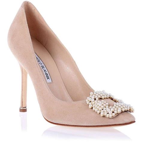 Manolo Blahnik Hangisi Nude Suede Pump