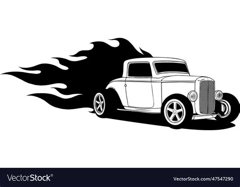 Hot Rod Car Icon Line Style Icon Royalty Free Vector Image