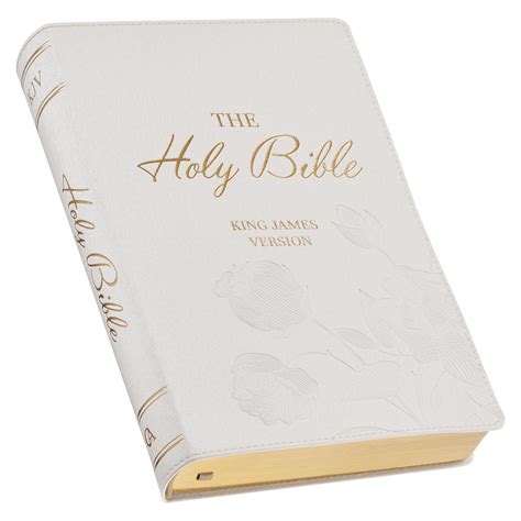 White Faux Leather Super Giant Print King James Version Bible with