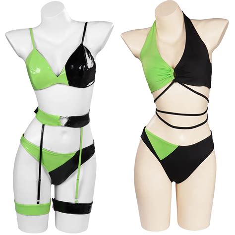 Shego Cosplay Fantasy Sexy Lingerie Set Cartoon Kim Female Villain Costume Disguise Summer Adult