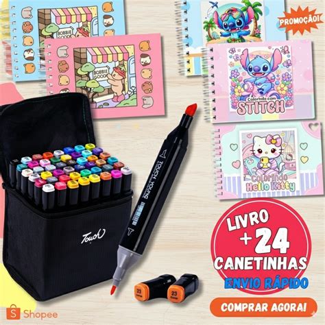 Canetinha De Bob Gold - Kit 24 Canetinhas + Livro De Colorir Capa Dura Bob Goo Bob God | Shopee ...