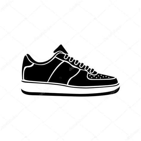 Running Shoe Icon Sneakers Vector Sport Active Icon Black Stock Vector