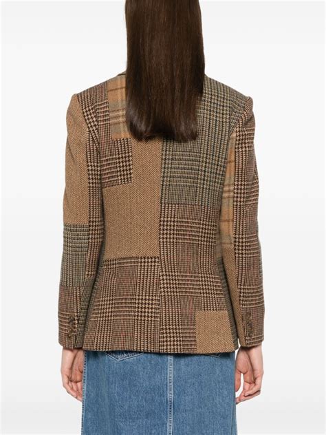 Polo Ralph Lauren Patchwork Design Blazer Brown Farfetch