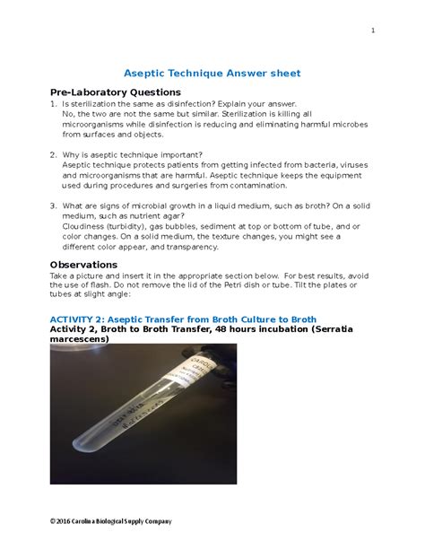 Carolina Introduction To Microscopy Mat 1 Note And Worksheet