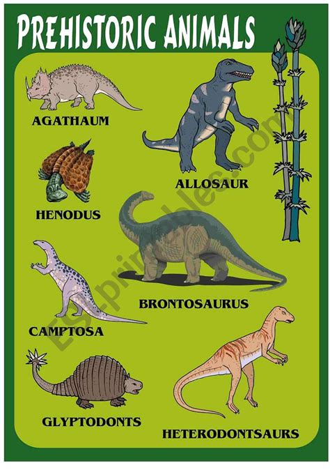 PREHISTORIC ANIMALS 2 - ESL worksheet by alekoty