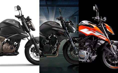 Suzuki Gixxer 250 Vs Yamaha FZ25 Vs KTM 250 Duke Spec Comparison