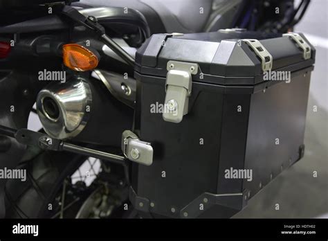 Motorcycle Side Bag Stock Photo Alamy