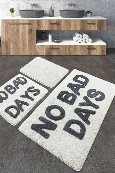 Set covoraș de baie 3 bucăți Chilai No Bad Days Acril Multicolor